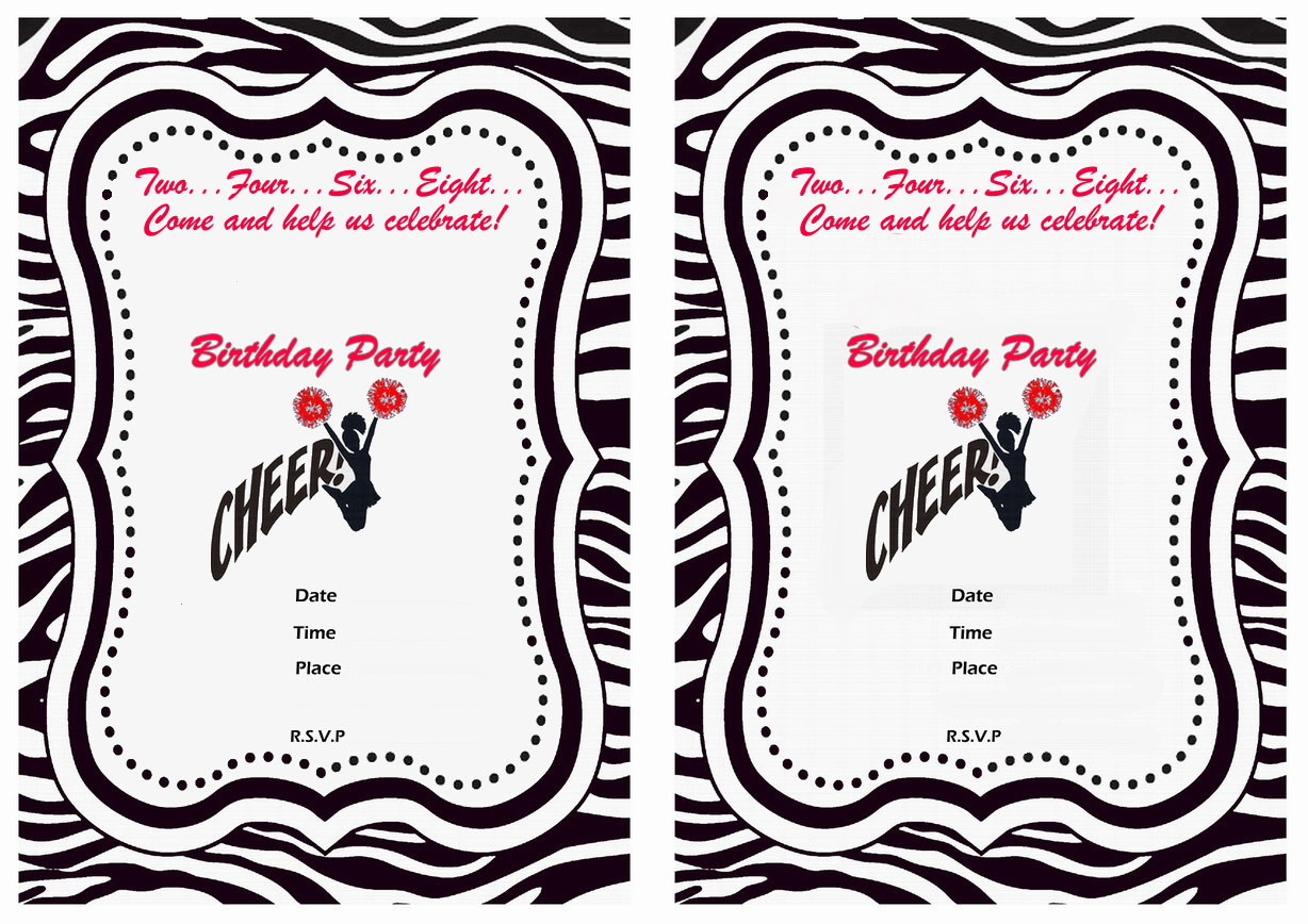 Cheerleading Birthday Invitations â Birthday Printable